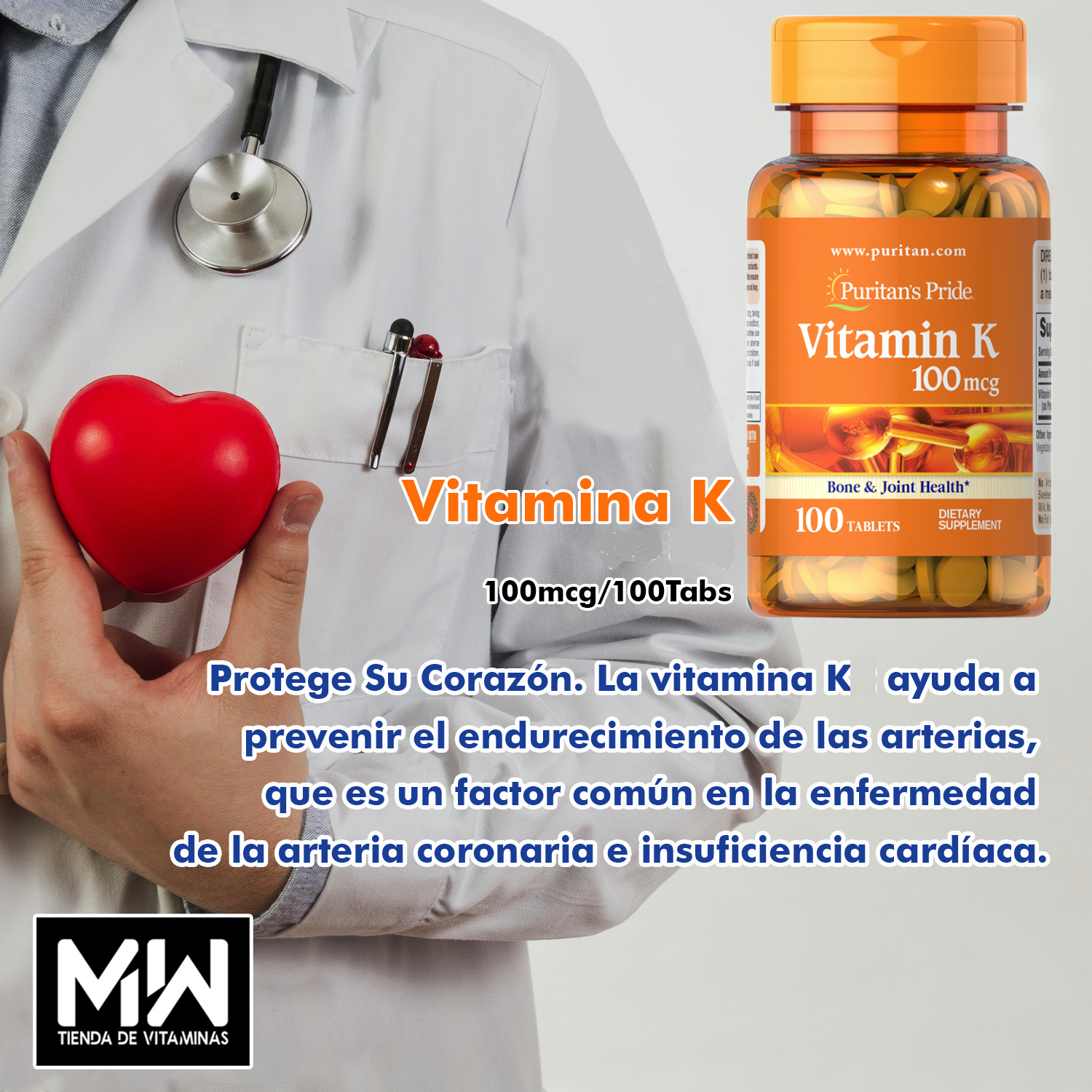 Vitamina K / Vitamin K 100 mcg. 100 Tabs