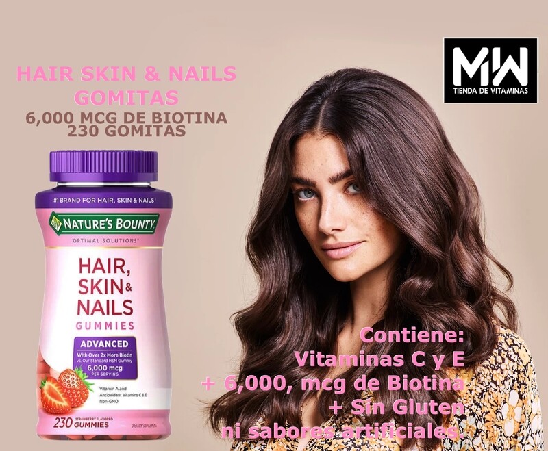 Hair, Skin &amp; Nails Gummies Advanced, 230 gomitas.