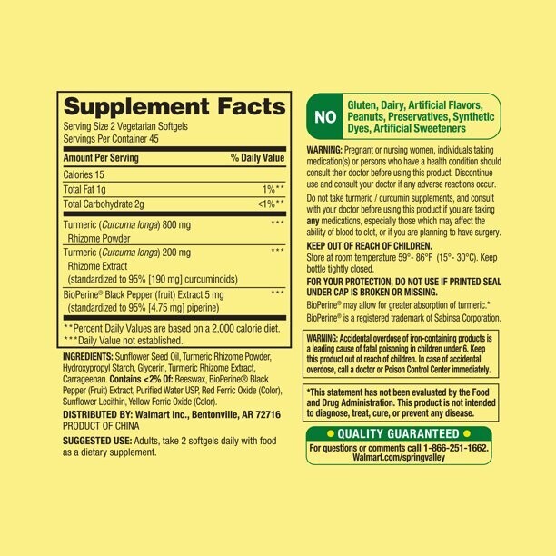 Cúrcuma con Pimienta Negra / Turmeric Curcumin with Black Pepper 1,000mg 90 caps
