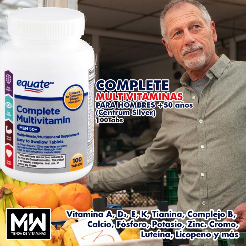 Complete Multi vitaminas 50+ para hombres / Complete Multi vitamin 50+ Men, 100tabs