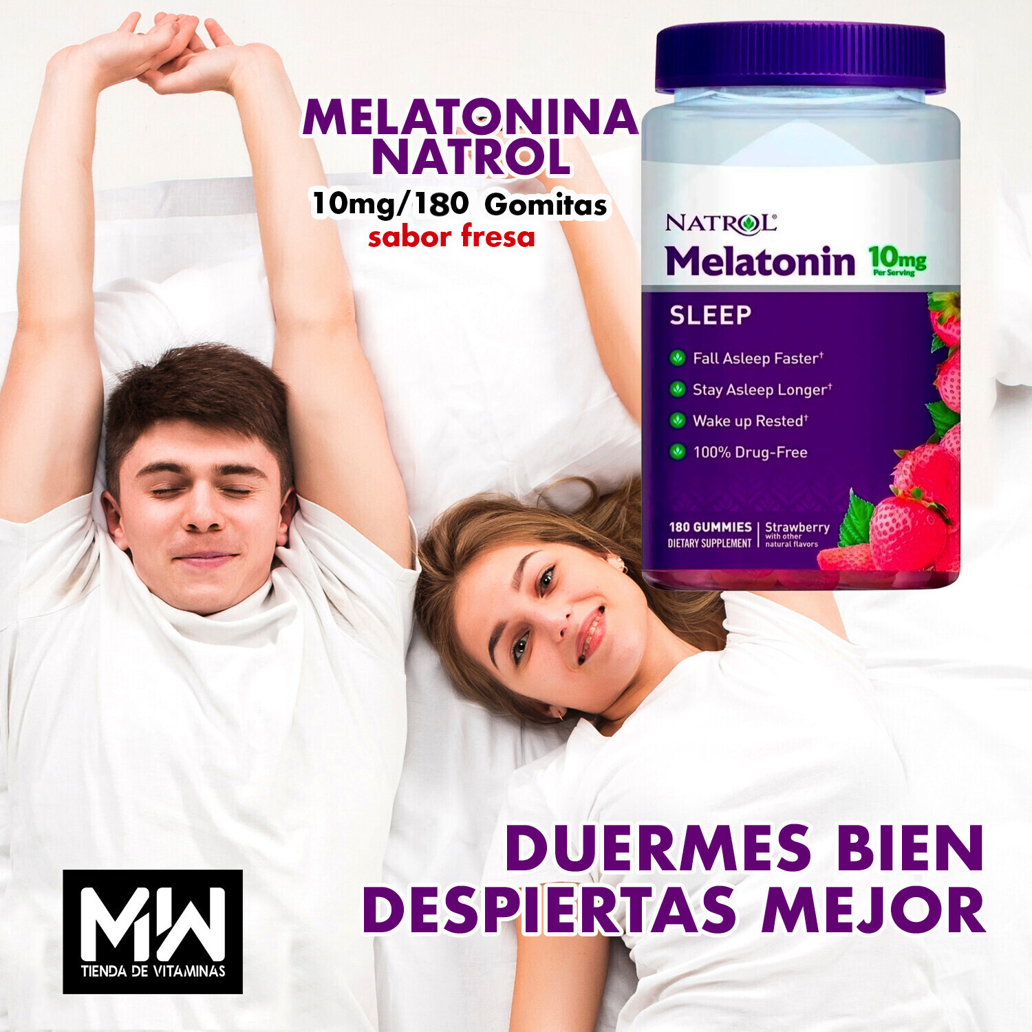 Melatonina 10 mg gomitas/ Melatonin Adult gummies  180 pz.