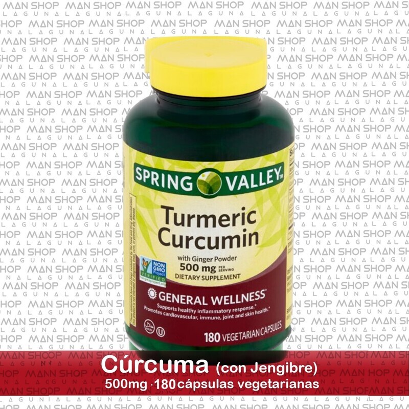 Curcuma con Jengibre / Turmeric Curcumin 500 mg. 180 Caps. Veg.