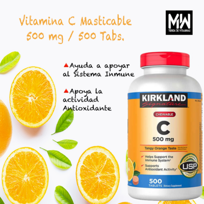 Vitamina C Masticable 500mg 500 tabl. / Vitamin C Chewable.