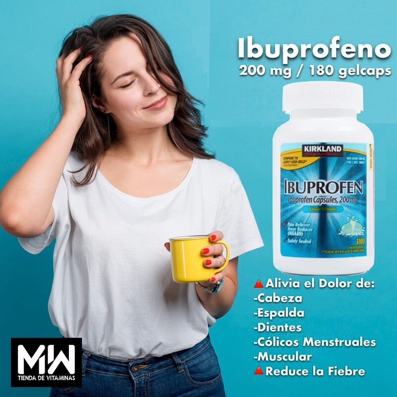 Ibuprofeno kirkland / Ibuprofen kirkland 200 mg. 180 gelcaps.