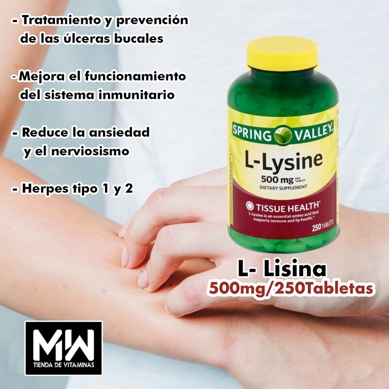 L-Lisina / L-Lysine 500 mg. 250 Tabs.