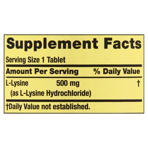 L-Lisina / L-Lysine 500 mg. 250 Tabs.