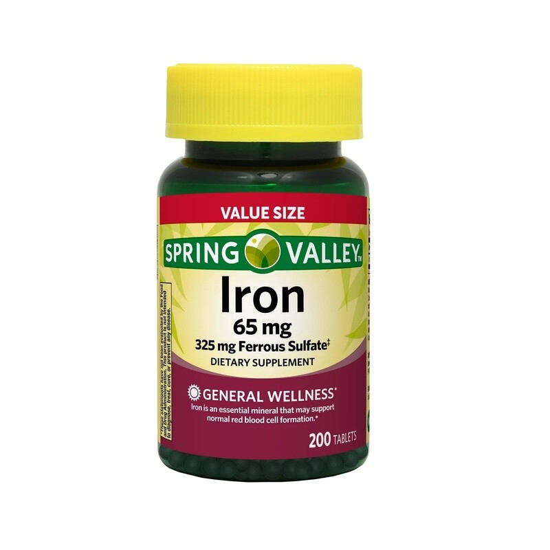 Hierro + Sulfato Ferroso / Iron 65 mg. 200 Tabs.