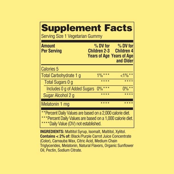 Melatonina 1 mg. Gomitas Para Niños Sin Azúcar / Melatonin Kids 1 mg. 120 Pzas.