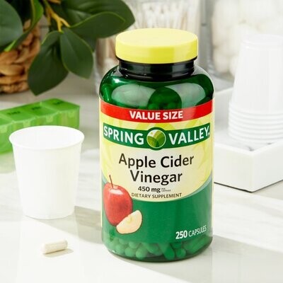 Vinagre De Sidra De Manzana / Apple Cider Vinegar 450 mg. 250 Caps.