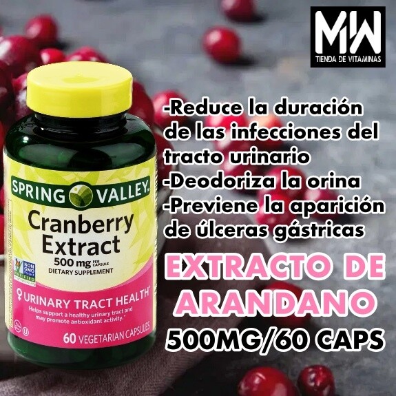 Extracto De Arándano rojo / Cranberry 500 mg. 60 caps.