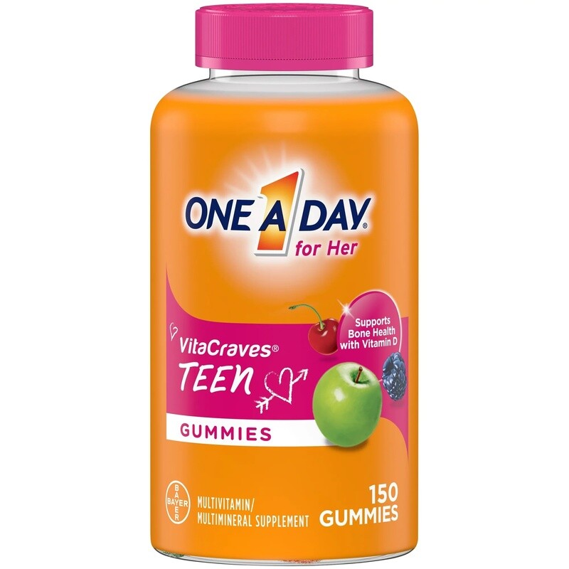 One A Day Multi vitaminas Teen para Ella, 150 gomitas / One a Day Multi vItamin Teen for her gummies