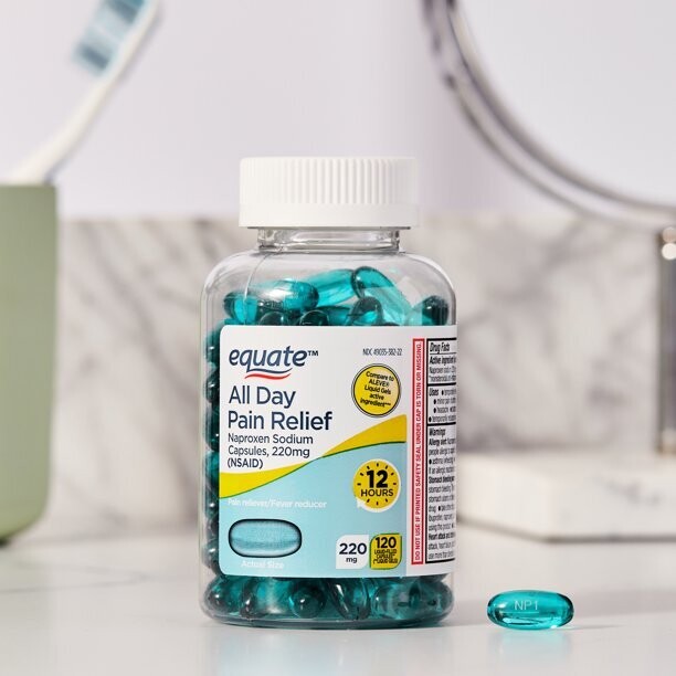 Alivio Todo el Día (Naproxeno Sódico)/ All Day Pain Relief (naproxen sodium) 220mg 120 caps