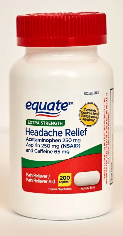 Alivio para Dolor de Cabeza / Headache Relief (Aceraminofen 250mg +Aspirina 250mg +cafeína 65mg)  200 tabletas