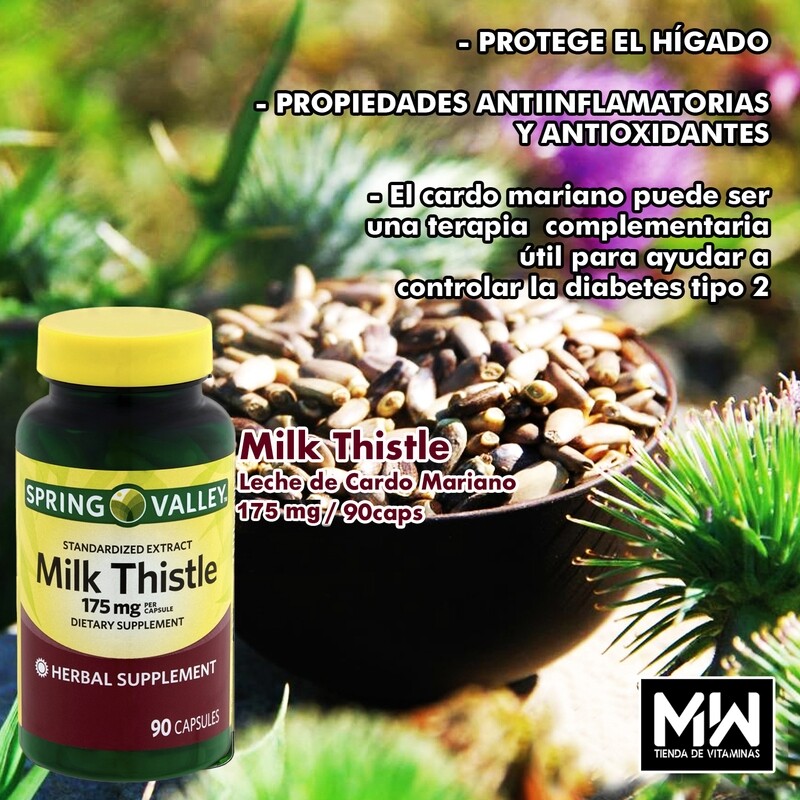 Extracto De Leche De Cardo / Milk Thistle 175 mg. 90 Caps.