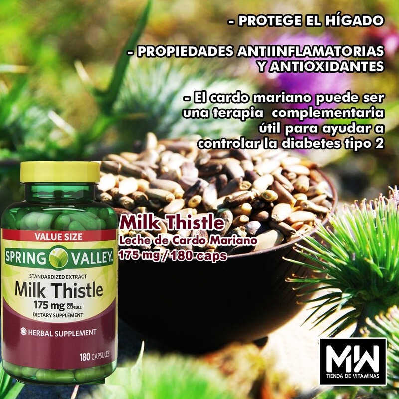 Extracto De Leche De Cardo / Milk Thistle 175 mg. 180 Caps.