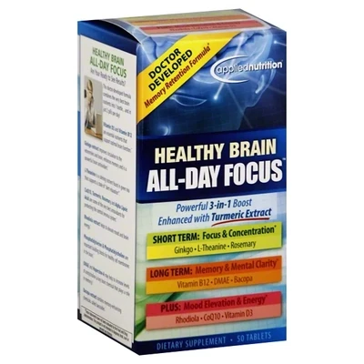 Healthy Brain All Day Focus / Enfoque Cerebral Saludable para Todo el Día 50tabs