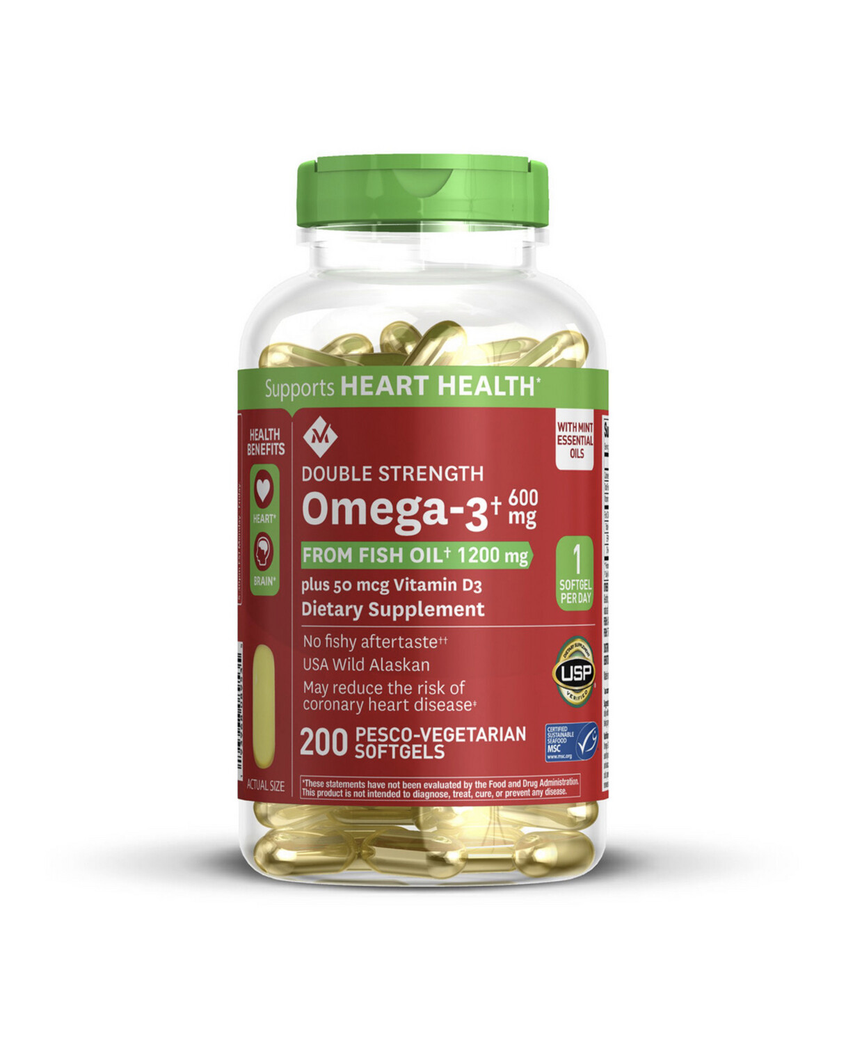 Omega-3 600 mg + D3 2000 iu Fish oil 1200 mg 200 caps