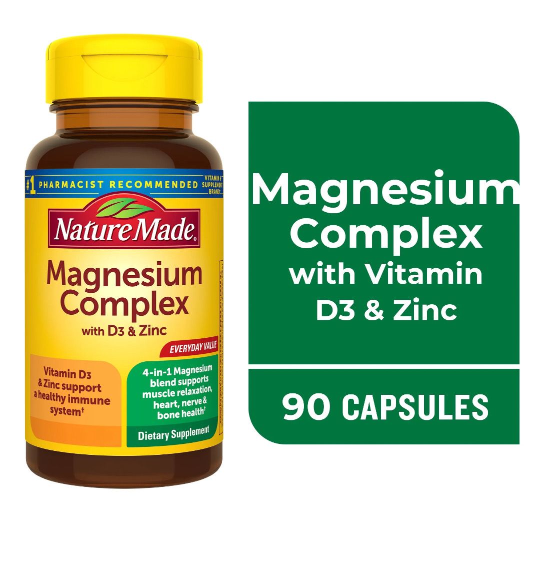 Complejo de Magnesio / Magnesium Complex + D3 &amp; Zinc 90 caps