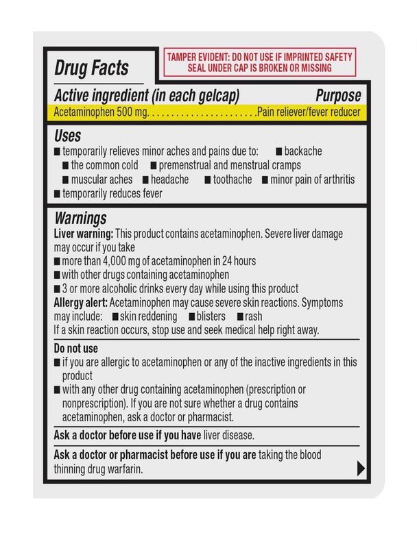 Acetaminofen (Paracetamol)/ Acetaminophen 500 mg 400 tabs