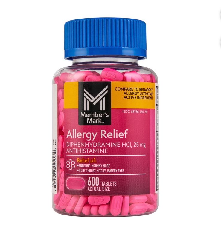 Allergy Relief / Alivio para Alergias (Difenidramina 25 mg) 600 tabs