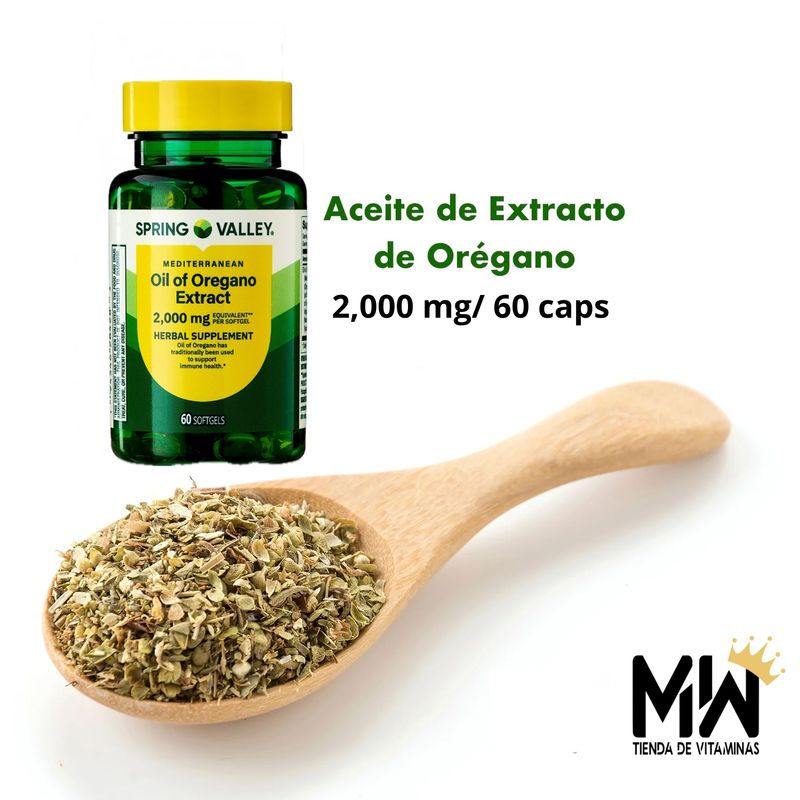 Aceite De Extracto De Orégano / Oil of Oregano 2,000 mg. 60 Caps.