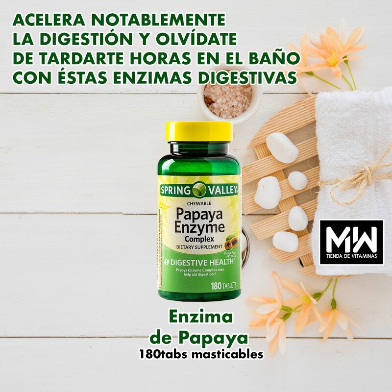 Enzima De Papaya / Papaya Enzyme 180 Tabs.