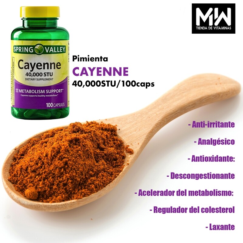 Pimienta Cayena / Cayenne 40,000 STU 100 Caps.