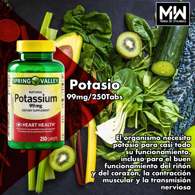 Potasio / Potassium 99 mg. 250 Caps. Potasio / Potassium 99 mg. 250 Caps.