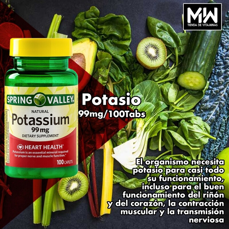 Potasio / Potassium 99 mg. 100 Tabs. Potasio / Potassium 99 mg. 100 Tabs.