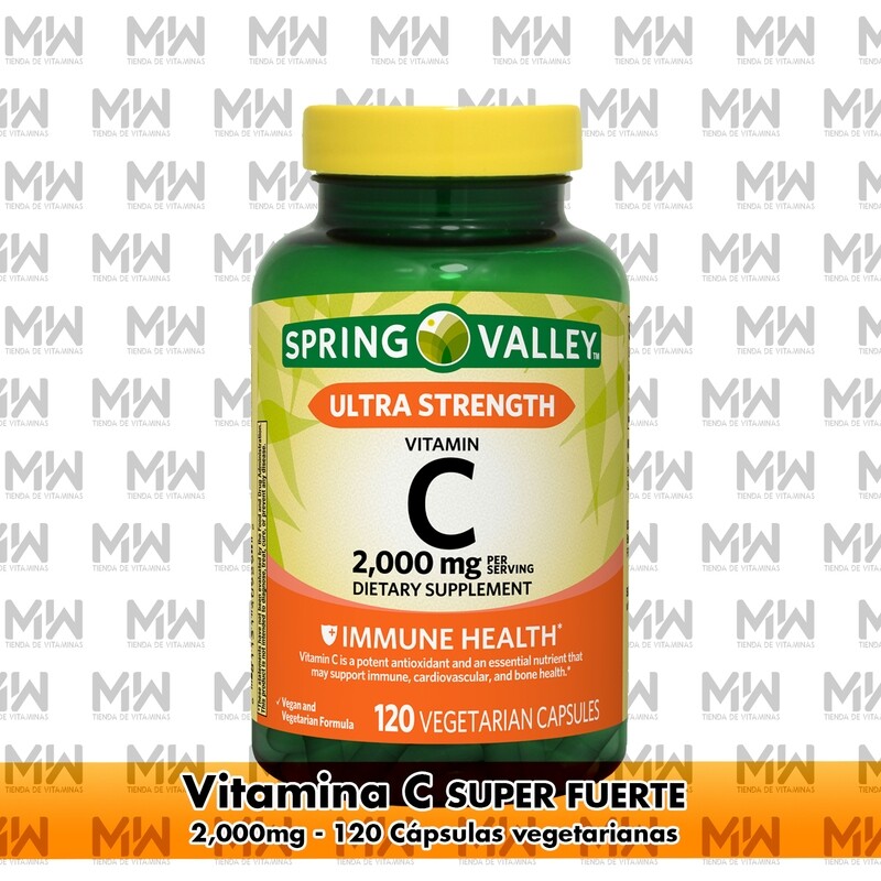 Vitamina C Super Fuerte / Vitamin C 2,000 mg. 120 cápsulas vegetarianas