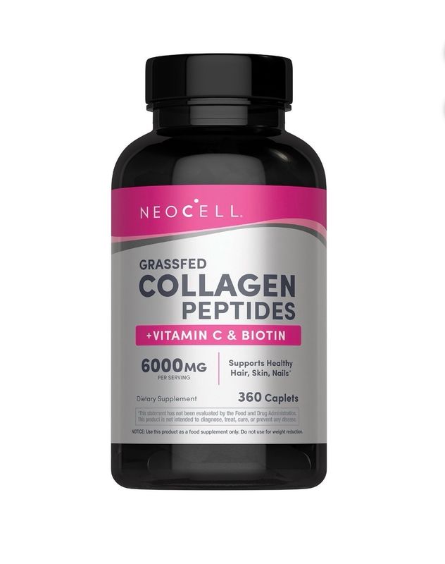 Péptidos de Colágeno + Vitamina C y Biotina / Collagen Peptides + Vitamin C &amp; Biotin 6,000 mg, 360 tabs.