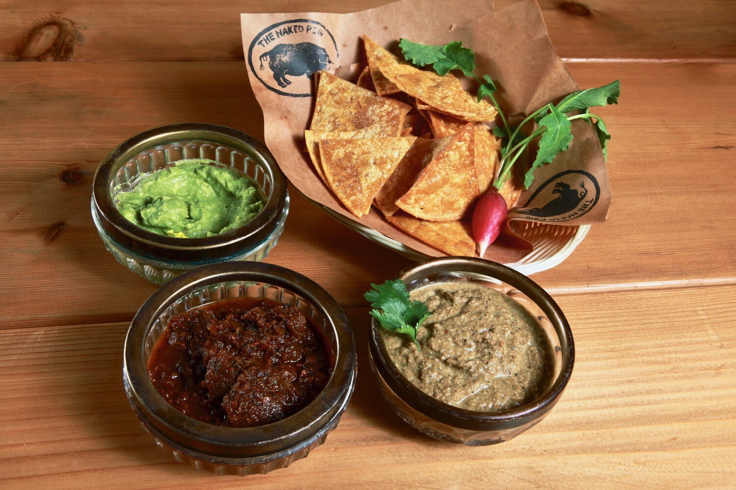 House Salsas & chips for the table