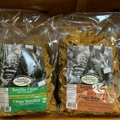 Barrie’s Asparagus Tortilla Chips – Original Lightly Salted - 220g LOCAL