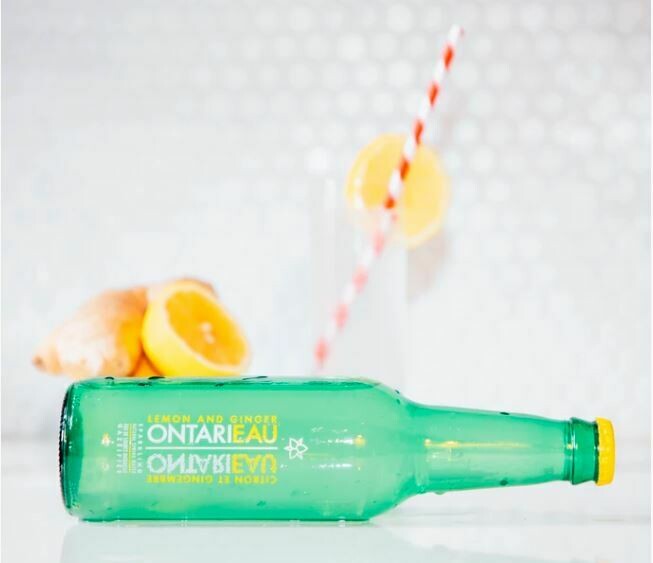 Ontarieau Lemon & Ginger Sparkling Spring Water - 6 * 355ml LOCAL