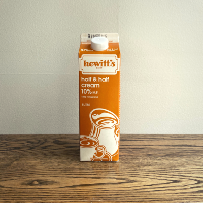 Half & Half Cream 10% - Hewitt's LOCAL 1L