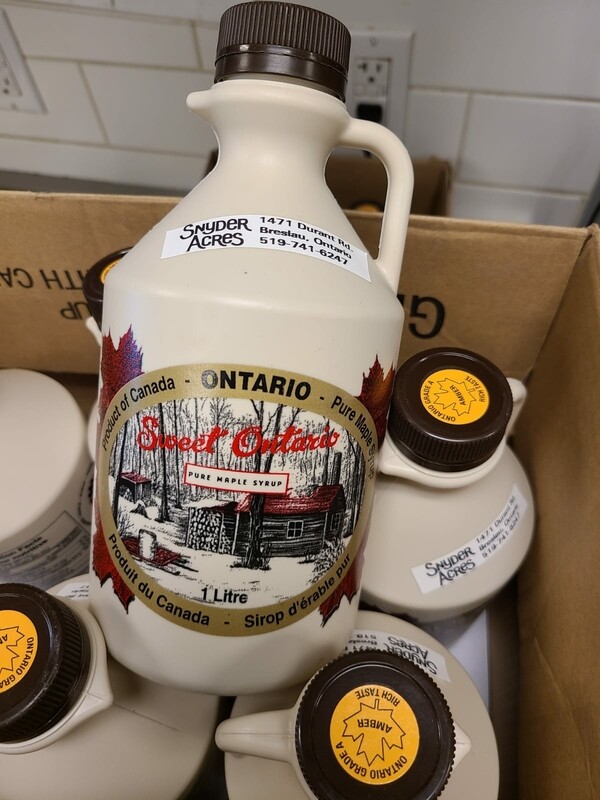 Pure Maple Syrup Amber - 1L LOCAL Snyder Acres Farm