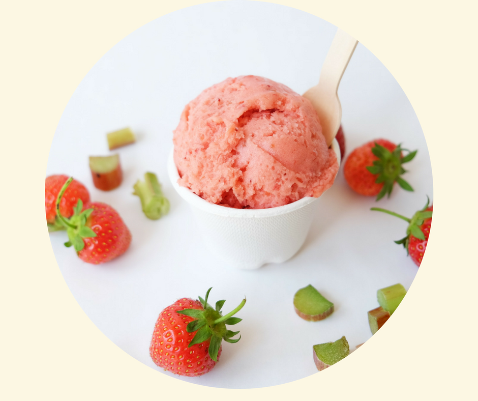 Four All Ice Cream - Roasted Strawberry Rhubarb Sorbet Vegan - LOCAL