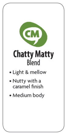 Chatty Matty Blend Whole Bean Medium Coffee  - Planet Bean Coffee LOCAL - 12oz