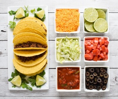 Taco Kit - Choose your Toppings and Protein - 10 Shells (Vegan Options)
