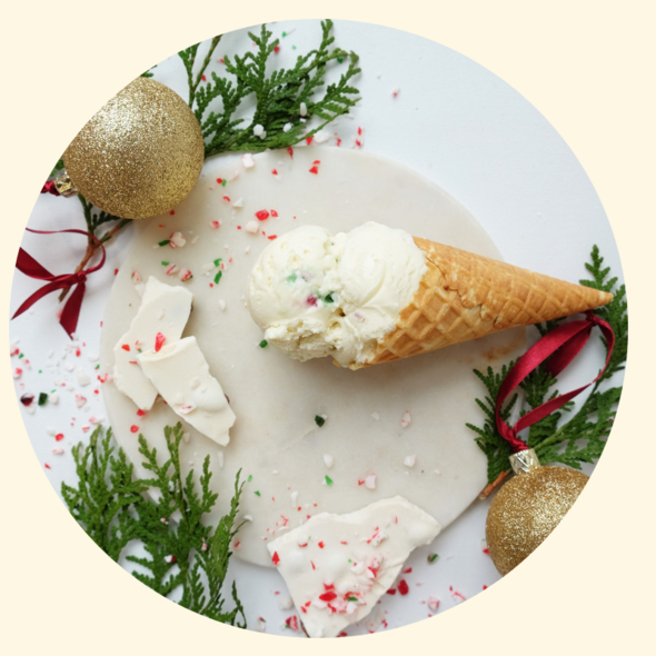 BUY 2 GET 1 FREE Four All Ice Cream - White Chocolate Candy Cane LOCAL