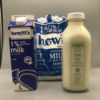 All Natural 1% Milk - Hewitt's LOCAL 4L