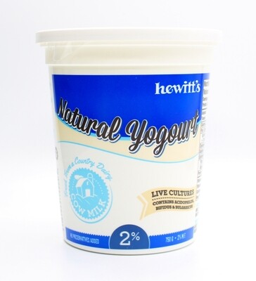 All Natural 2% Yogurt Plain - Hewitt's LOCAL 750g