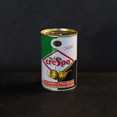 Crespo Green Olives Stuffed with Anchovy - Spain 398ml