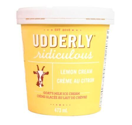 Lemon Cream Ice Cream - 473ml Udderly Ridiculous LOCAL
