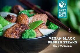 Vegan Black Pepper Steak - 300g - HAPPY VEGGIE WORLD