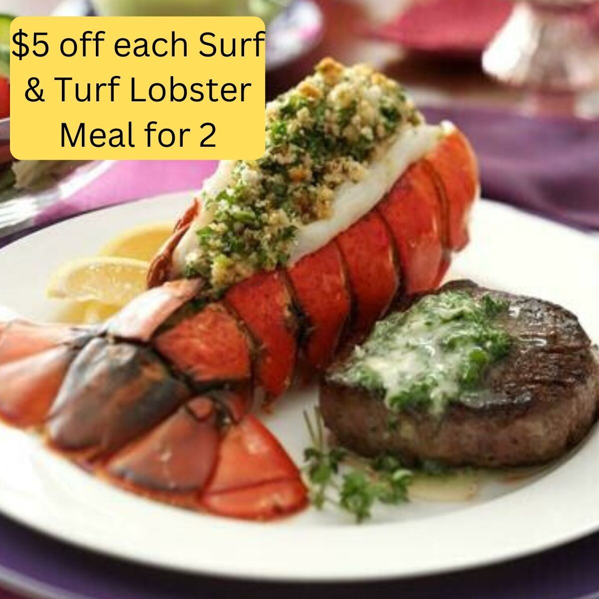 Surf & Turf Lobster Tail Meal Kit for 2!     $5 off