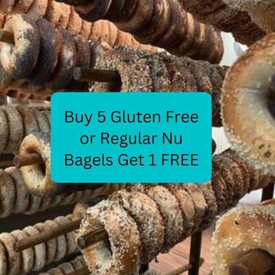 Everything Gluten Free Wood Fired Bagel - Nu Bagel LOCAL
Buy 5 Get 1 FREE!  (select & pay for 5 then note free bagel in comments in checkout)