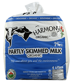 Organic Milk 2% Partially Skimmed - Harmony Organic LOCAL 4L