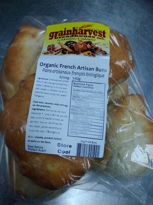 Grainharvest Organic French Artisan Buns - 6 Pack Local