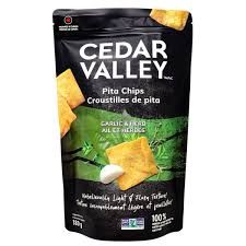 Garlic &amp; Herb Pita Chips - 180g Cedar Velley LOCAL